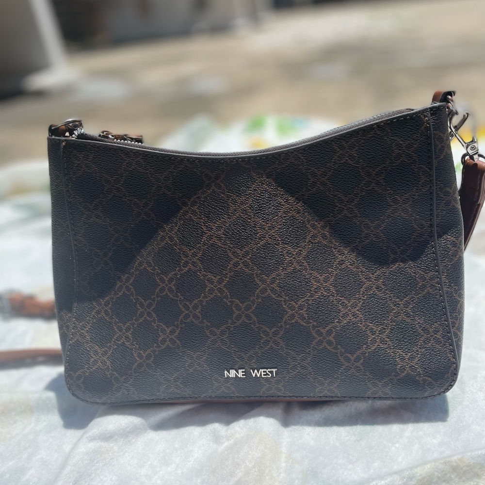 Nine West Brown Crossbody Bag with Gold Hardware